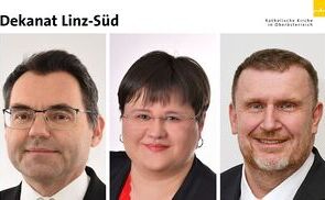 V. l.: Pfarrer Thomas Schawinski, Pastoralvorständin Elisabeth Greil und Verwaltungsvorstand Peter Roland. 